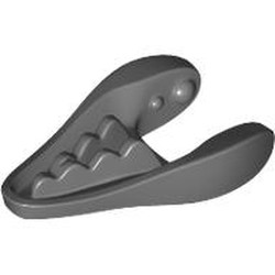 LEGO part 49418 Animal Body Part, Dinosaur, Dilophosaurus / Gallimimus Lower Jaw with Teeth [Plain] in Dark Stone Grey / Dark Bluish Gray