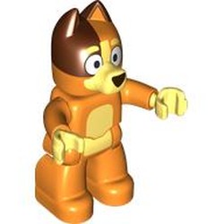 LEGO part dupfig9998pr0001 Duplo Figure Dog Large with Dark Orange Head, Bright Light Yellow Chest, Hands (Chilli) in Bright Orange/ Orange