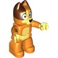 Duplo Figure Dog Large with Dark Orange Head, Bright Light Yellow Chest, Hands (Chilli)