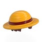 Straw Hat with Dark Red Hair, Dark Red Band pattern