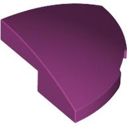 LEGO part 5852 Brick Round Corner, Curved 2 x 2 x 2/3 Quarter Circle in Bright Reddish Violet/ Magenta