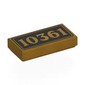 Tile 1 x 2 with Gold '10361' on Black Background print