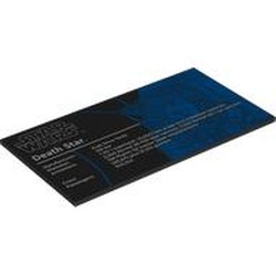 LEGO part 90498pr0034 Tile 8 x 16 with 'STAR WARS DEATH STAR', Stats print in Black