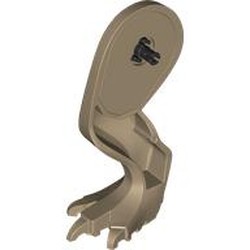 LEGO part 98163pr0015 Animal Body Part, Dinosaur, Tyrannosaurus Rex / Indominus Rex / Carnotaurus Leg, Right, with Pin with Sand Blue Markings print in Sand Yellow/ Dark Tan