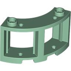 LEGO part 73878 Window Round 3 x 3 x 2 in Sand Green