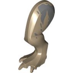 LEGO part 98162pr0015 Animal Body Part, Dinosaur, Tyrannosaurus Rex / Indominus Rex / Carnotaurus Leg, Left, with Pin with Sand Blue Markings print in Sand Yellow/ Dark Tan