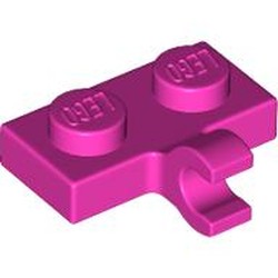 LEGO part 11476 Plate Special 1 x 2 with Clip Horizontal on Side in Bright Purple/ Dark Pink