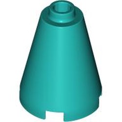 LEGO part 3942c Cone 2 x 2 x 2, Open Stud in Bright Bluish Green/ Dark Turquoise