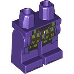 LEGO part 970c09pr0003 Hips and Dark Purple Legs with print in Medium Lilac/ Dark Purple