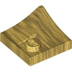 LEGO part 4190 Plate Special 2 x 2 with Double Inverted Curve, 1 Stud in Warm Gold/ Pearl Gold