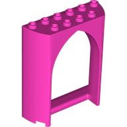 LEGO part 35565 Panel 2 x 6 x 6 with Gothic Arch in Bright Purple/ Dark Pink