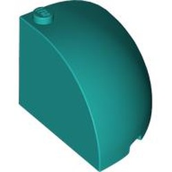 LEGO part 49612 Brick Round Corner 4 x 4 x 3 Quarter Dome Top in Bright Bluish Green/ Dark Turquoise