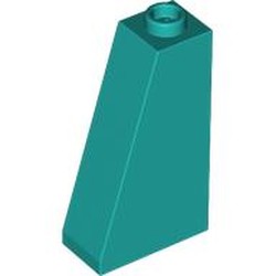 LEGO part 4460a Slope 75° 2 x 1 x 3 with Open Stud in Bright Bluish Green/ Dark Turquoise