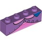 Brick 1 x 4 with Jacket, Bright Pink Sweater, Blue Collar print