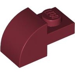 LEGO part 5841 Brick Curved 1 x 2 x 1 with Curved Top in Dark Red