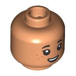 LEGO part 28621pr9688 Minifig Head with print in Nougat