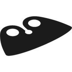 LEGO part 65390 Neckwear Cape Collar, High Rounded in Black