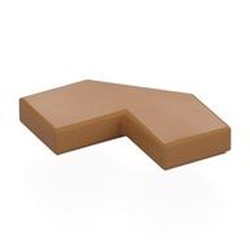 LEGO part 27263 Tile Special 2 x 2 Corner with Cut Corner - Facet in Medium Nougat