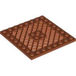 LEGO part 4151b Plate Special 8 x 8 with Grille [Hole in Center] in Dark Orange