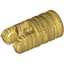 LEGO part 57360 Hinge Cylinder 1 x 2 Locking with 2 Click Fingers and Axle Hole, 7 Teeth in Warm Gold/ Pearl Gold