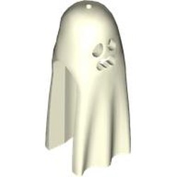 LEGO part 7103 Costume Ghost Shroud, Open Mouth, Pin Hole in Glow in Dark White