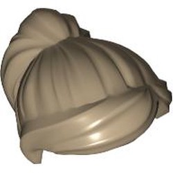 LEGO part 87990 Hair Ponytail and Swept Sideways Fringe in Sand Yellow/ Dark Tan