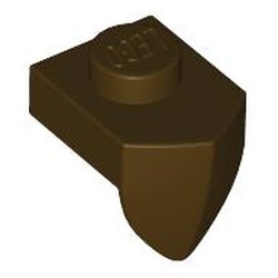 LEGO part 15070 Plate Special 1 x 1 with Vertical Tooth in Dark Brown