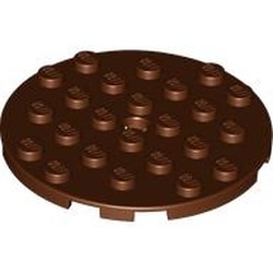 LEGO part 11213 Plate Round 6 x 6 with Hole in Reddish Brown