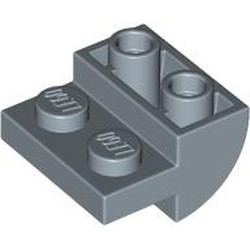 LEGO part 1750 Slope Curved 2 x 2 Inverted with 1 x 2 Cutouts in Sand Blue