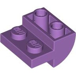 LEGO part 1750 Slope Curved 2 x 2 Inverted with 1 x 2 Cutouts in Medium Lavender