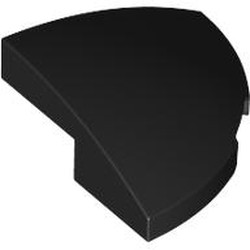 LEGO part 5852 Brick Round Corner, Curved 2 x 2 x 2/3 Quarter Circle in Black