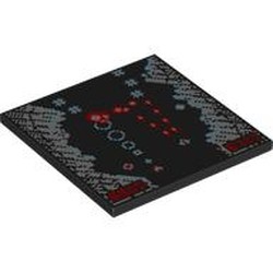 LEGO part 10202pr0022 Tile 6 x 6 with Retro Arcade Game print in Black