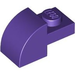 LEGO part 5841 Brick Curved 1 x 2 x 1 with Curved Top in Medium Lilac/ Dark Purple