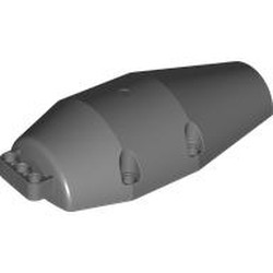 LEGO part 7673 Tipper Drum Cement Mixer 7 x 15 x 4 1/2 Half with 4 Technic Pin Holes in Dark Stone Grey / Dark Bluish Gray