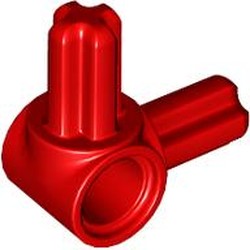 LEGO part 10197 Technic Pin Connector Hub with 2 Perpendicular Axles in Bright Red/ Red