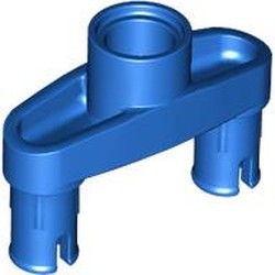 LEGO part 46189 Technic Pin Connector 3L with 2 Pins and Center Hole [Pin Ridges Across Part] in Bright Blue/ Blue