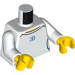 LEGO part 973c27h01pr0074 Torso, White Arms, Yellow Hands with print in White