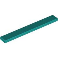 LEGO part 4162 Tile 1 x 8 with Groove in Bright Bluish Green/ Dark Turquoise