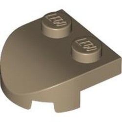 LEGO part 7037 Brick Curved 2 x 2 with Curved Front, 2 Studs in Sand Yellow/ Dark Tan