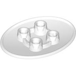 LEGO part 7688 Disc Oval 4 x 6 in Transparent/ Trans-Clear
