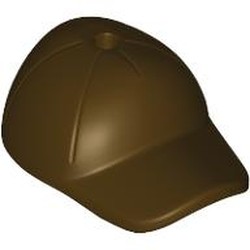 LEGO part 11303 Hat / Cap Short Curved Bill with Seams and Hole on Top in Dark Brown
