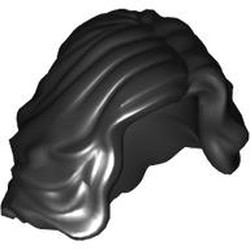 LEGO part 23187 Hair Mid-length with Side Part, Wavy in Black
