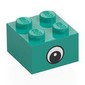 Brick 2 x 2 with Center Eye with White Print