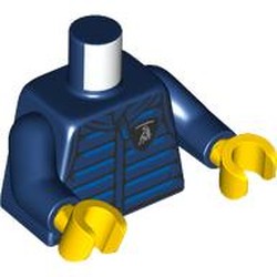 LEGO part 973c05h01pr0008 Torso, Dark Blue Arms, Yellow Hands with print in Earth Blue/ Dark Blue