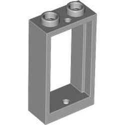 LEGO part 60593 Window 1 x 2 x 3 Flat Front in Medium Stone Grey/ Light Bluish Gray