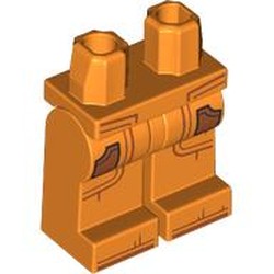 LEGO part 970c34pr0006 Hips and Orange Legs with Dark Orange Pockets, Lines print in Bright Orange/ Orange