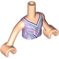 LEGO part 92456c01pr0134 Minidoll Torso Girl with Light Nougat Arms and Hands with print in Light Nougat