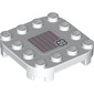 Plate Round Corners 4 x 4 x 2/3 Circle with Reduced Knobs with Flower, Barcode print (Sticker)