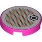 Tile Round 2 x 2 with Hexagon, Barcode print (Sticker)
