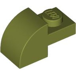 LEGO part 5841 Brick Curved 1 x 2 x 1 with Curved Top in Olive Green